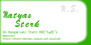 matyas sterk business card